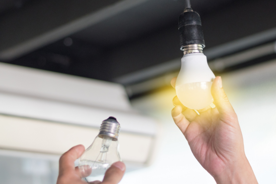 LED lighting upgrades commercial office interior