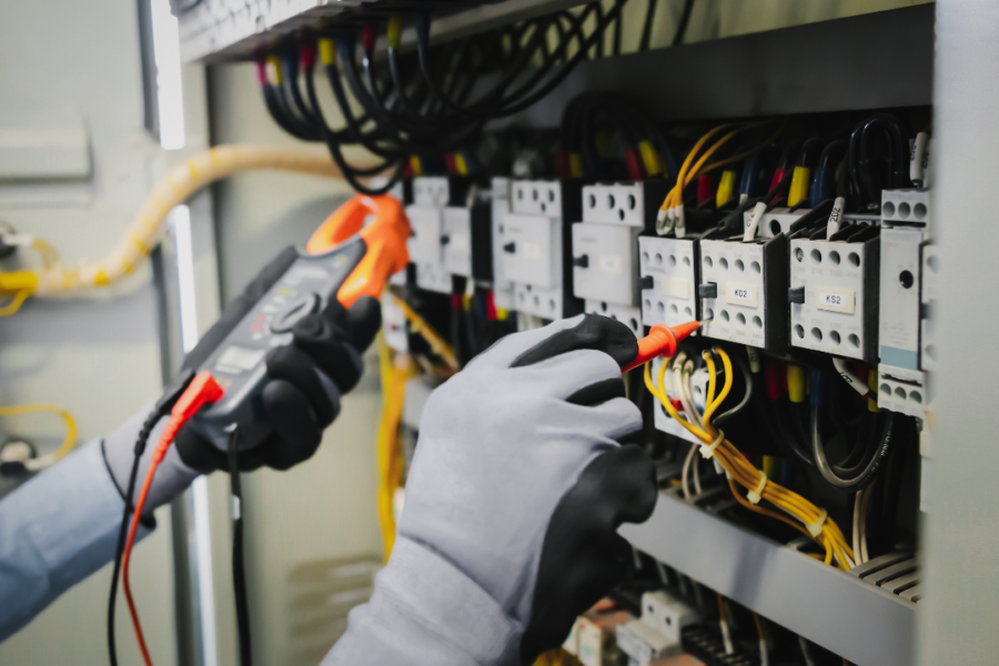 Commercial electrical panel upgrade performed by licensed electricians