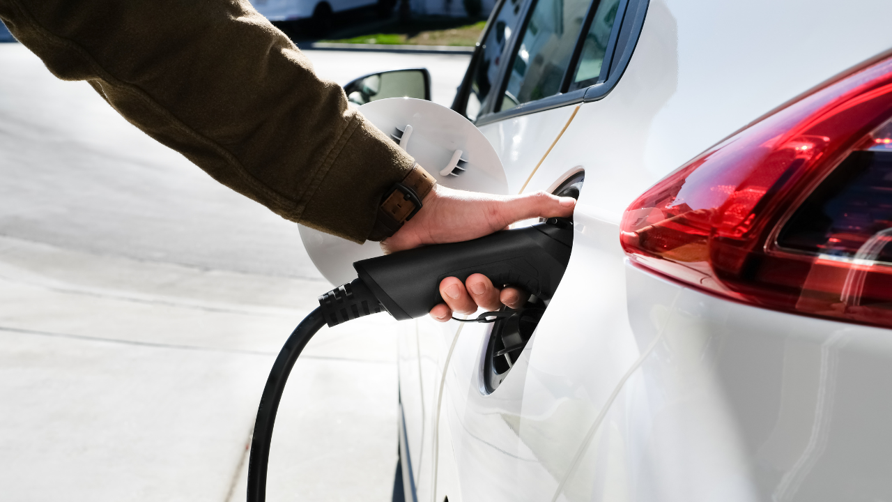 Commercial EV charging stations installed at a business property