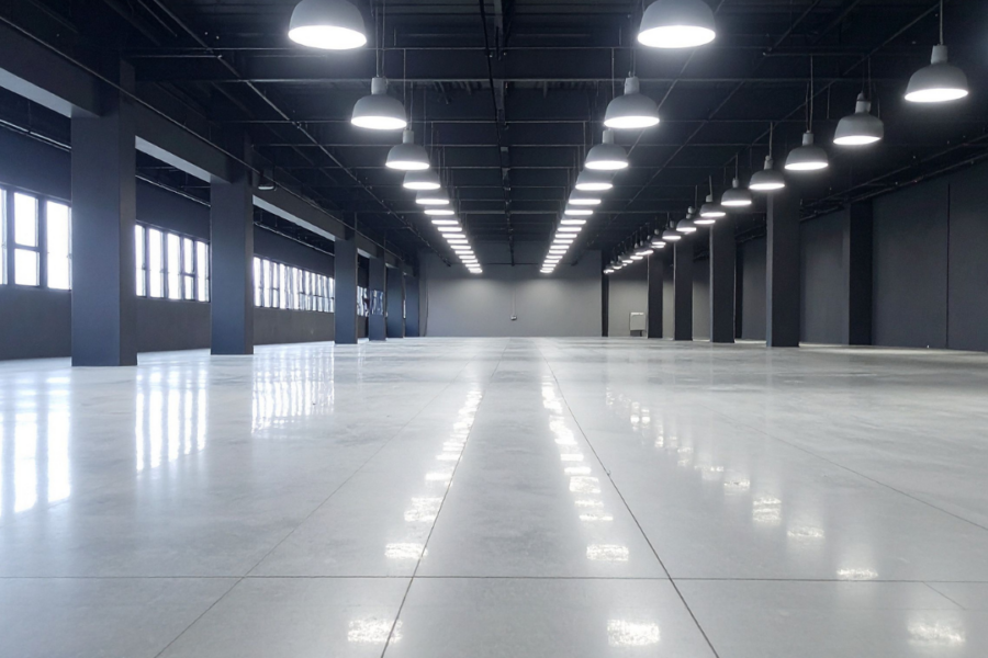 Commercial LED lighting retrofit completed in a commercial building by Suburban Electric