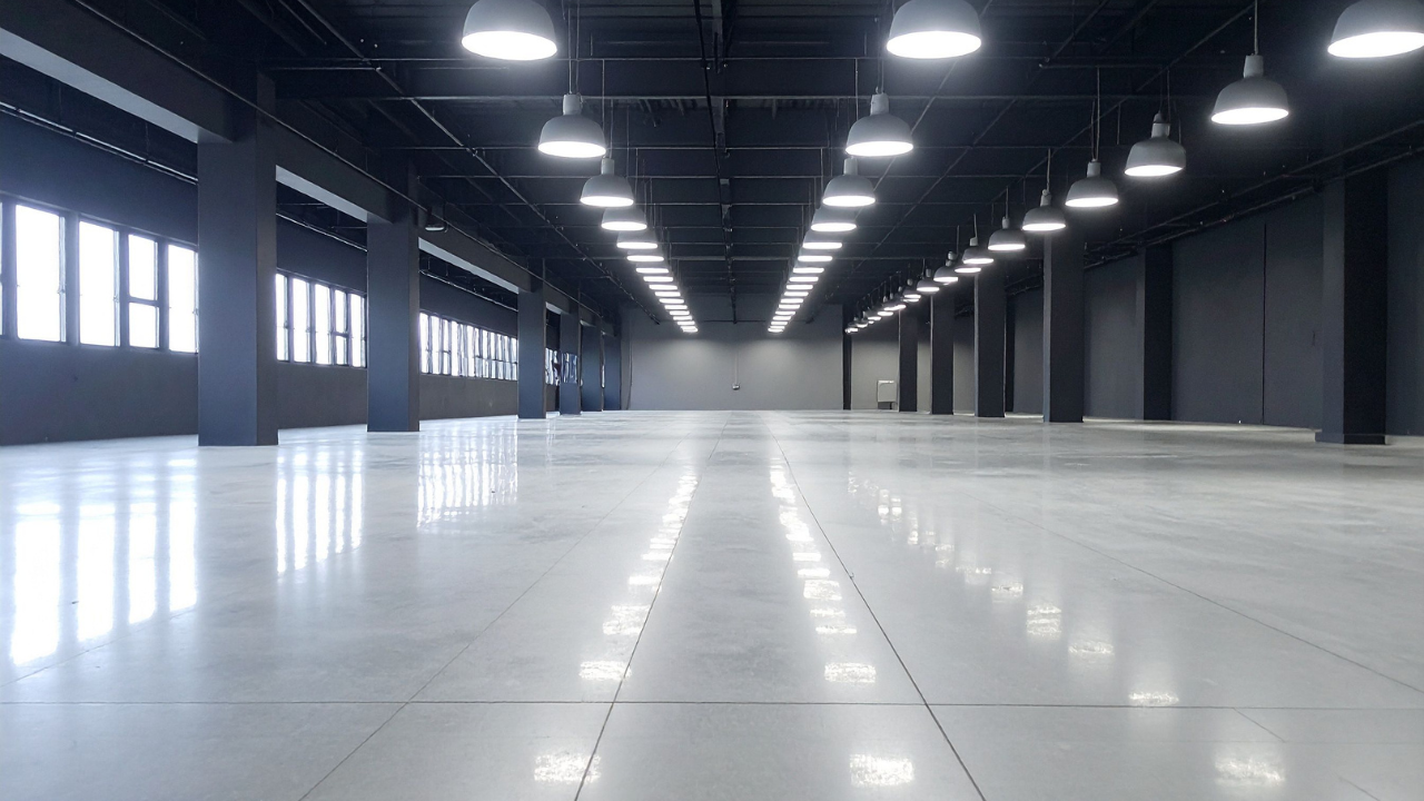 Commercial LED lighting retrofit completed in a commercial building by Suburban Electric