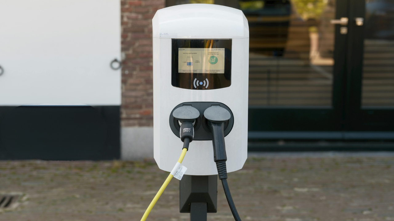 EV charging station with sub-metering technology at a commercial property