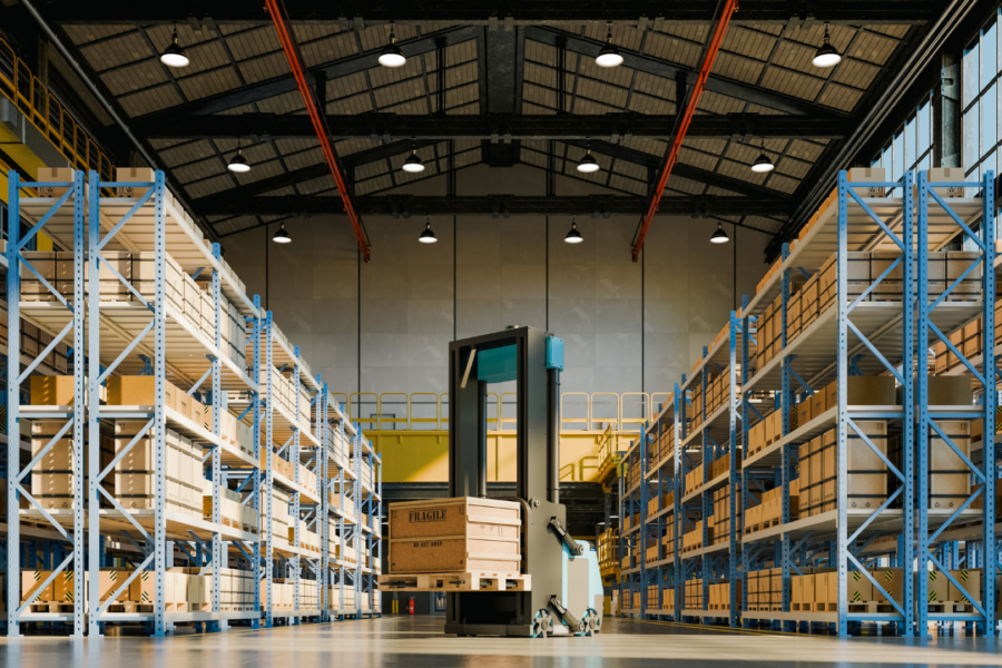 Modern warehouse electrical infrastructure supporting lighting, automation, and distribution operations