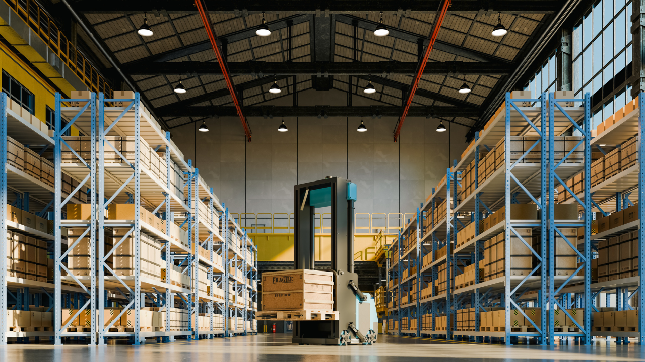 Modern warehouse electrical infrastructure supporting lighting, automation, and distribution operations